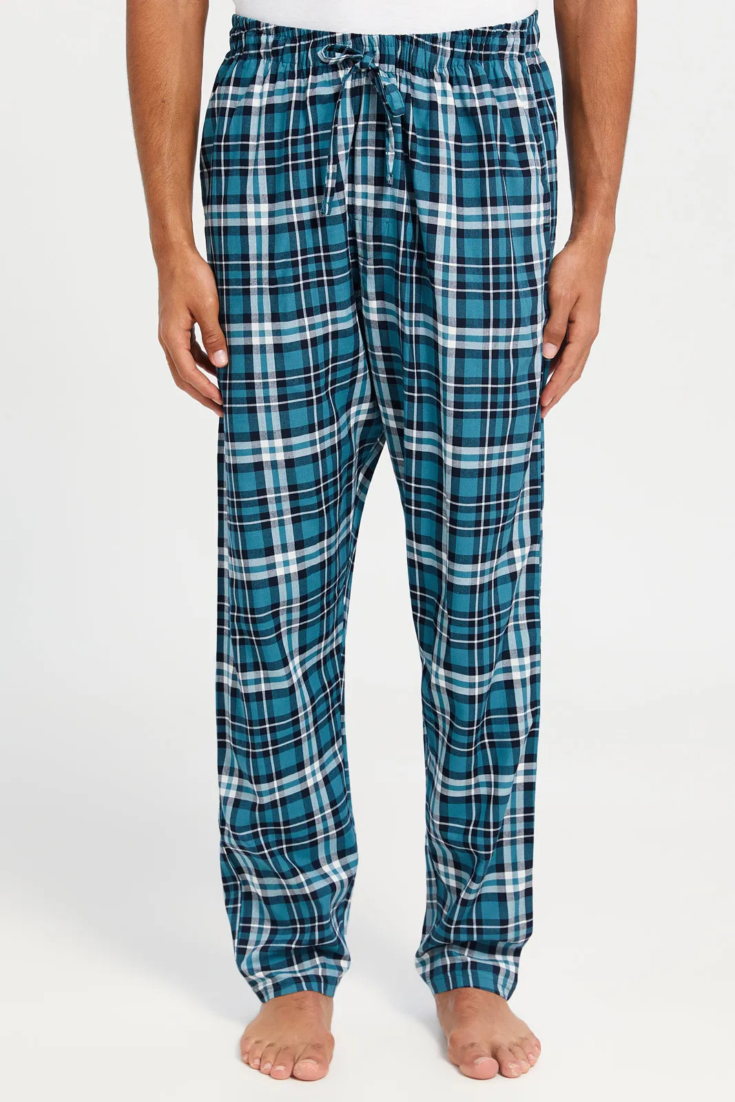 Men Grey And Blue Checkered Pyjama Set (2 Piece) sold by Redtag product image thumbnail 3