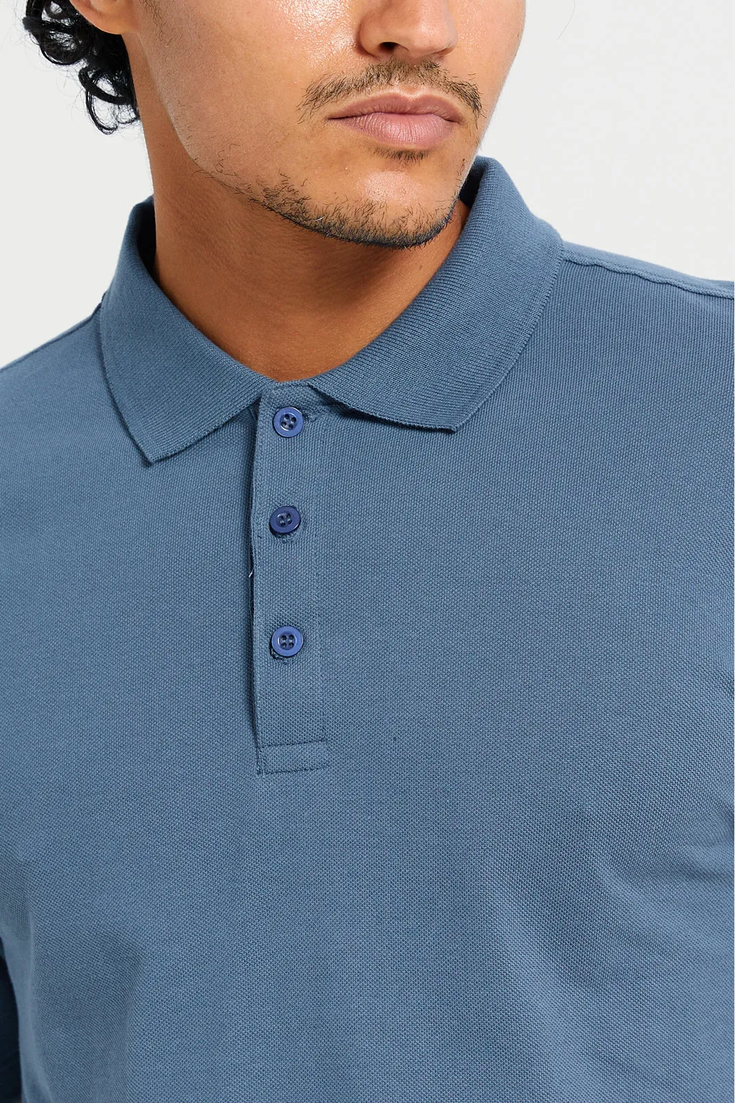 Men Blue Basic Polo Shirt sold by Redtag product image thumbnail 4