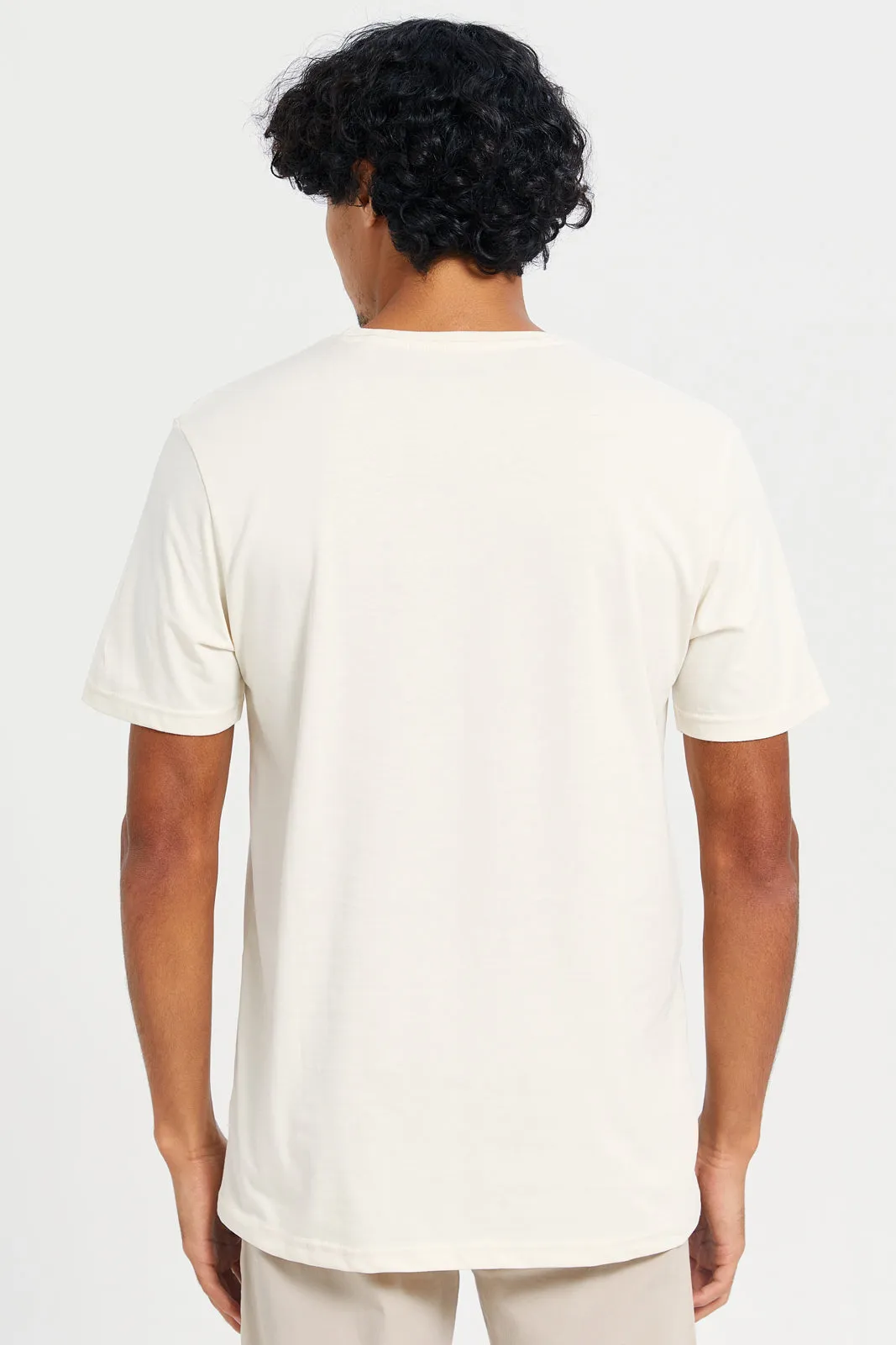 Men Ivory Basic T-Shirt sold by Redtag product image thumbnail 3