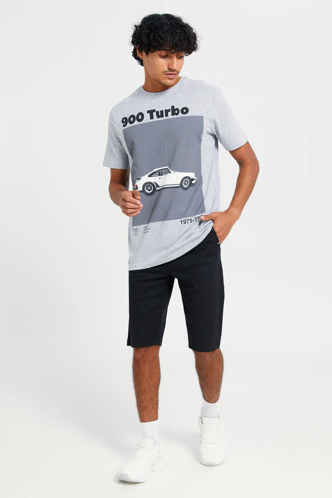 Men Grey Digital Print T-Shirt sold by Redtag product image thumbnail 2
