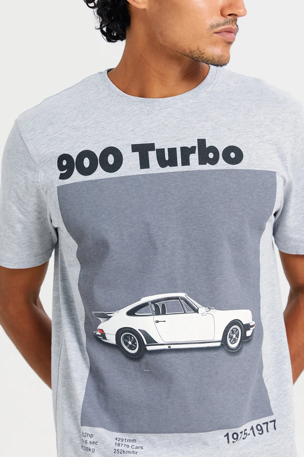 Men Grey Digital Print T-Shirt sold by Redtag product image thumbnail 4