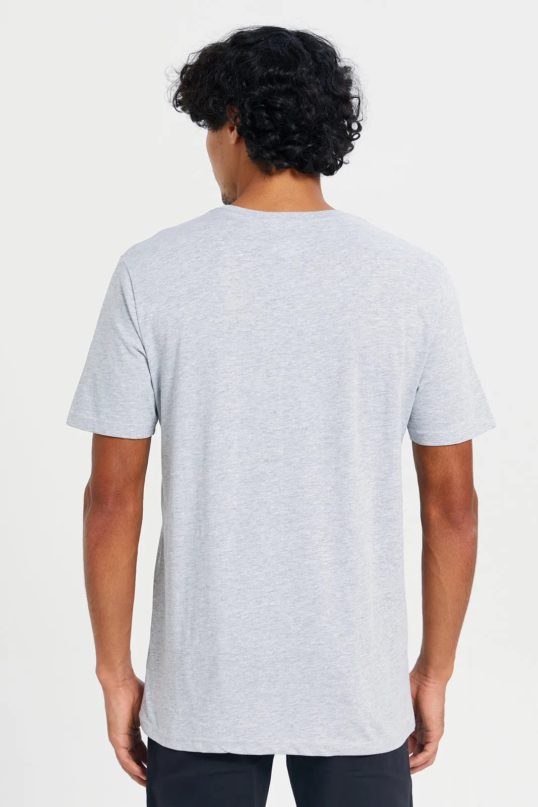 Men Grey Digital Print T-Shirt sold by Redtag product image thumbnail 3