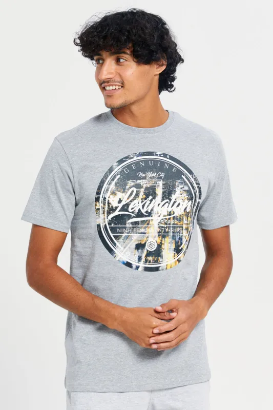 Men Grey Graphic T-Shirt sold by Redtag