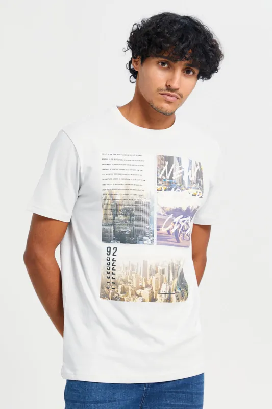 Men White Graphic T-Shirt sold by Redtag