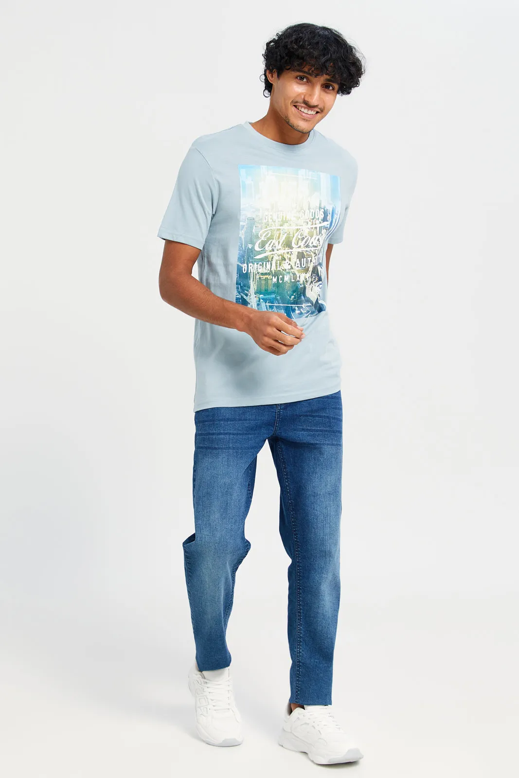 Men Blue Graphic T-Shirt sold by Redtag product image thumbnail 2