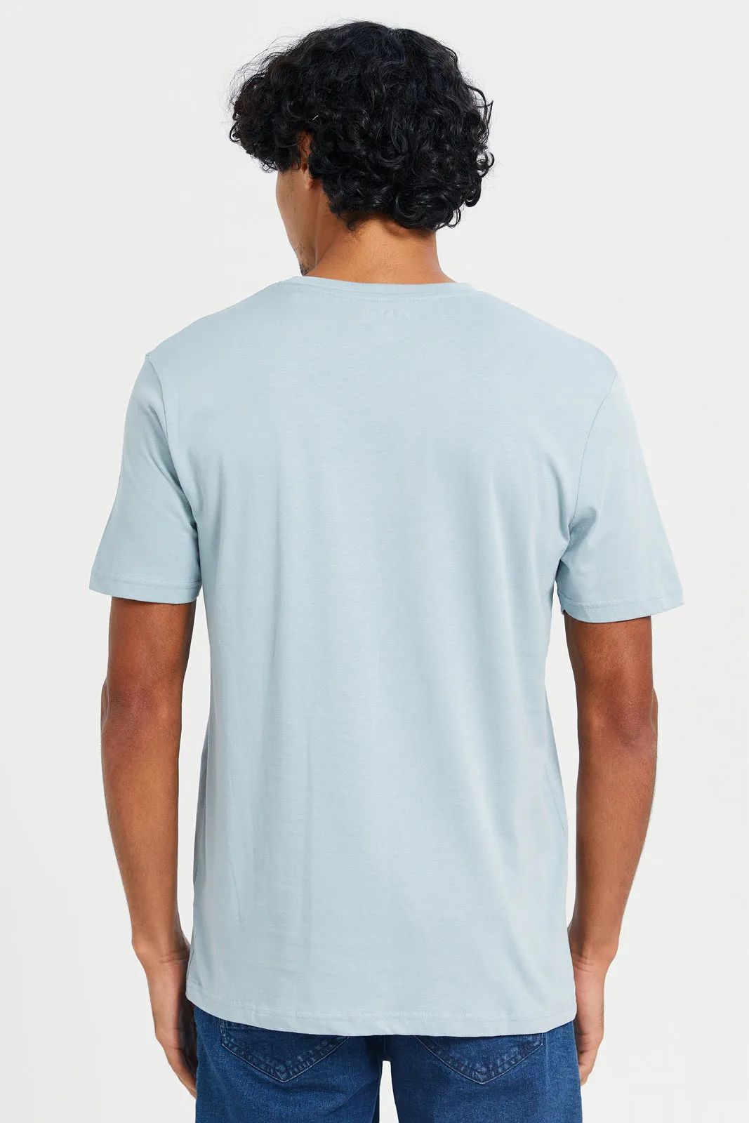 Men Blue Graphic T-Shirt sold by Redtag product image thumbnail 3