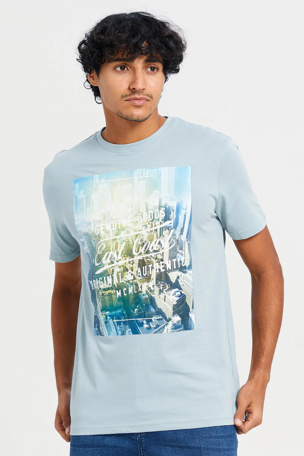 Men Blue Graphic T-Shirt sold by Redtag