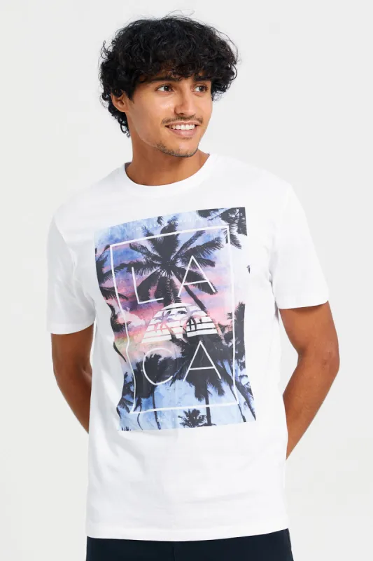 Men White Graphic T-Shirt sold by Redtag