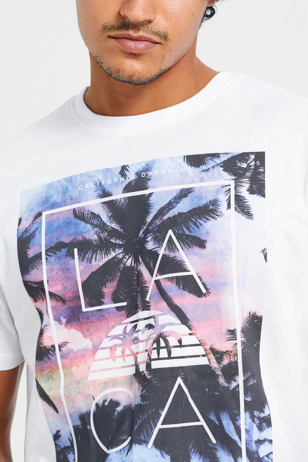 Men White Graphic T-Shirt sold by Redtag product image thumbnail 4