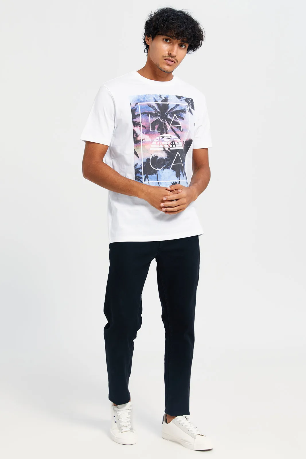 Men White Graphic T-Shirt sold by Redtag product image thumbnail 2