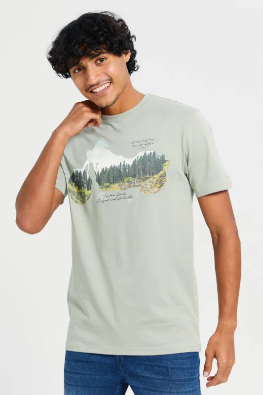 Men Green Graphic T-Shirt sold by Redtag