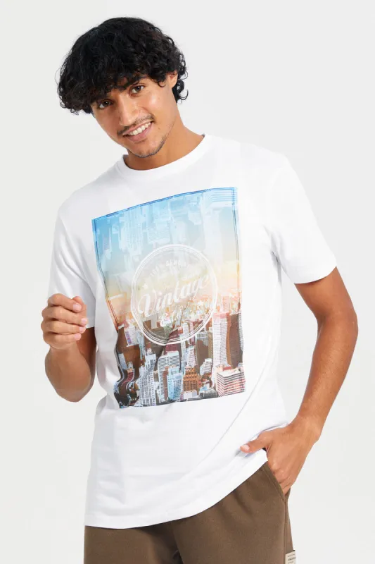 Men White Graphic T-Shirt sold by Redtag