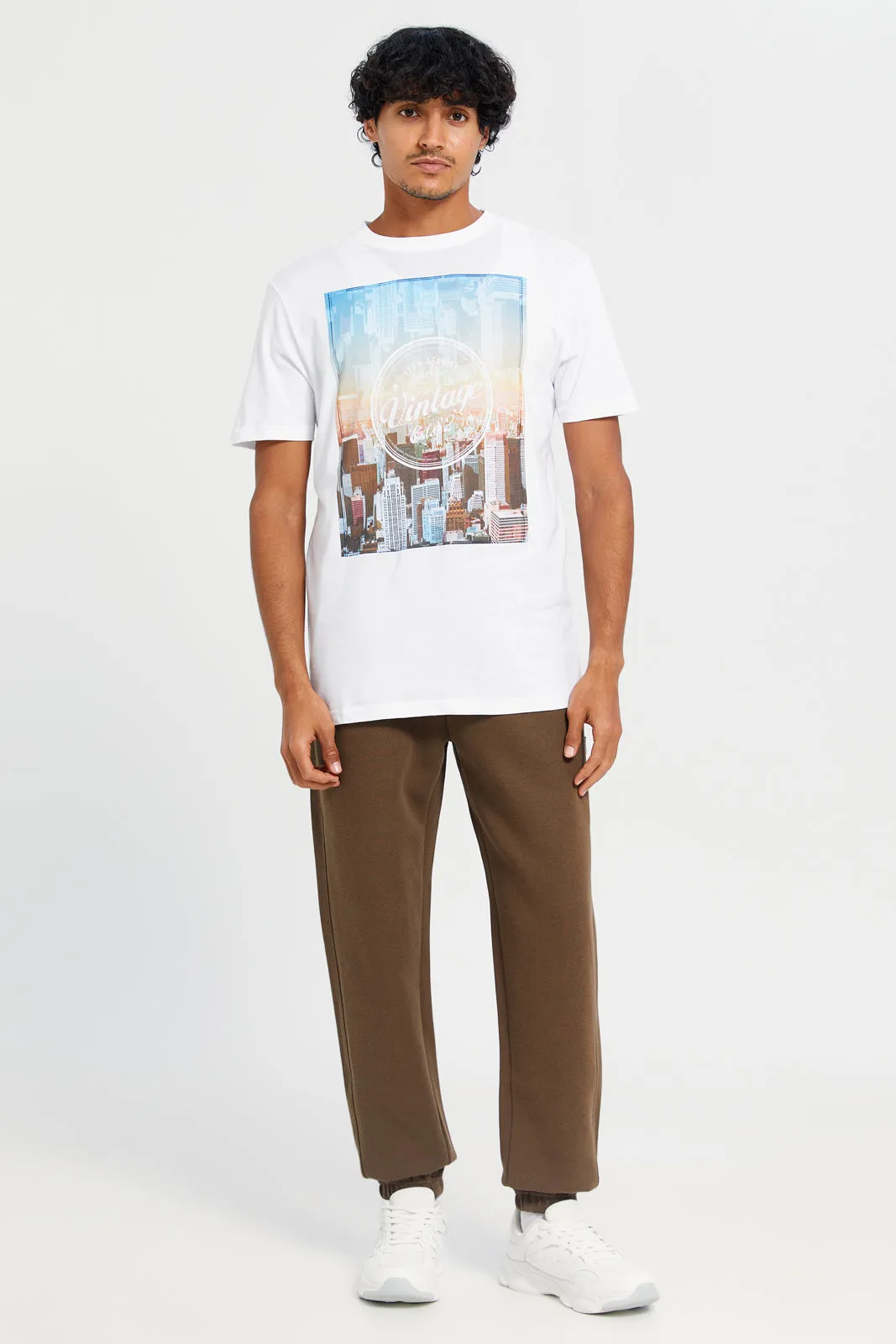 Men White Graphic T-Shirt sold by Redtag product image thumbnail 2