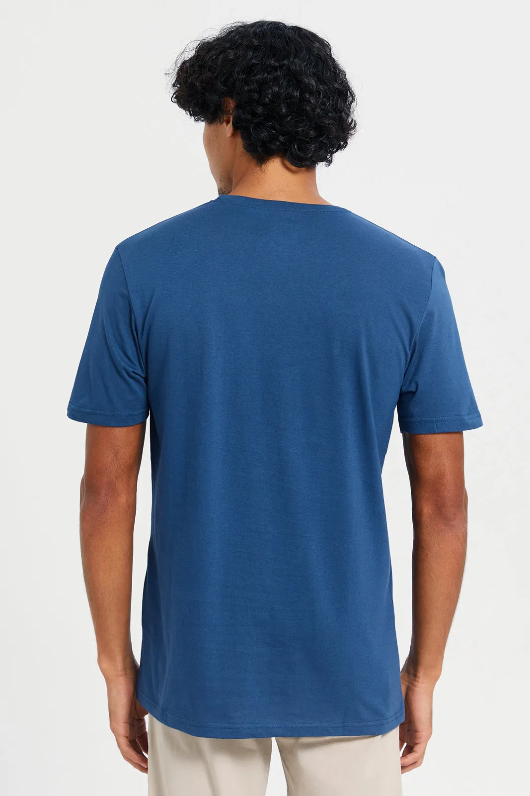 Men Blue Graphic T-Shirt sold by Redtag product image thumbnail 3