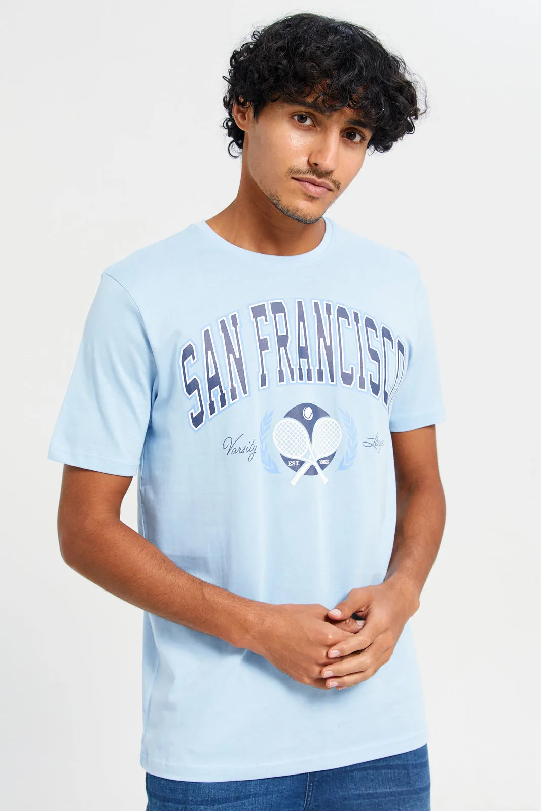 Men Blue Graphic T-Shirt sold by Redtag