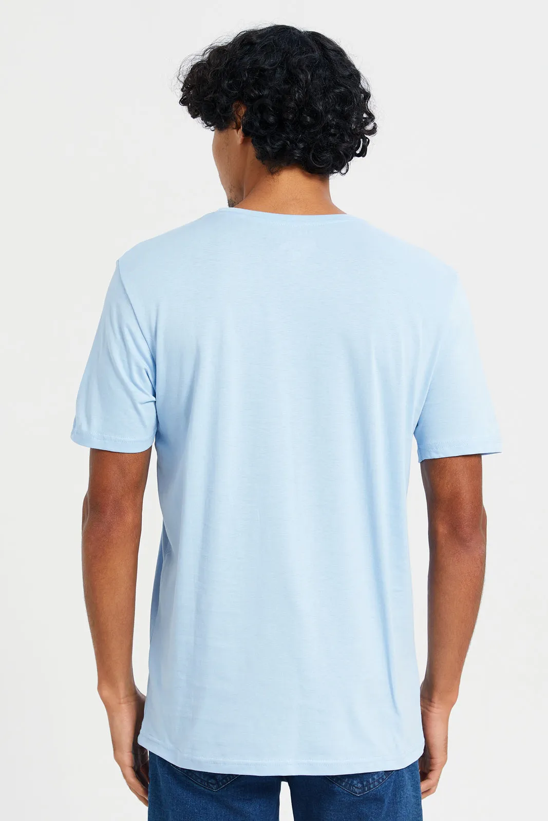 Men Blue Graphic T-Shirt sold by Redtag product image thumbnail 3