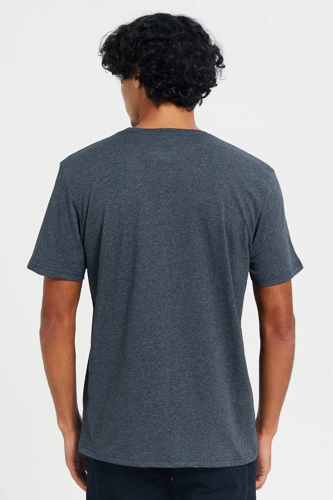 Men Charcoal Graphic T-Shirt sold by Redtag product image thumbnail 3