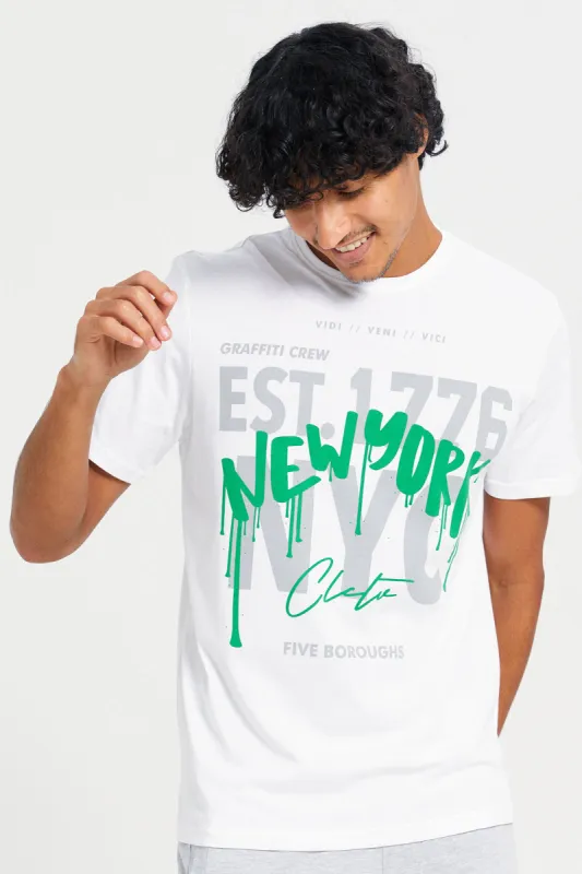 Men White Graphic T-Shirt sold by Redtag