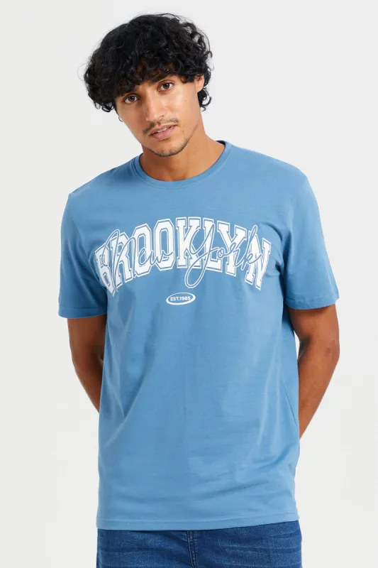 Men Blue Graphic T-Shirt sold by Redtag