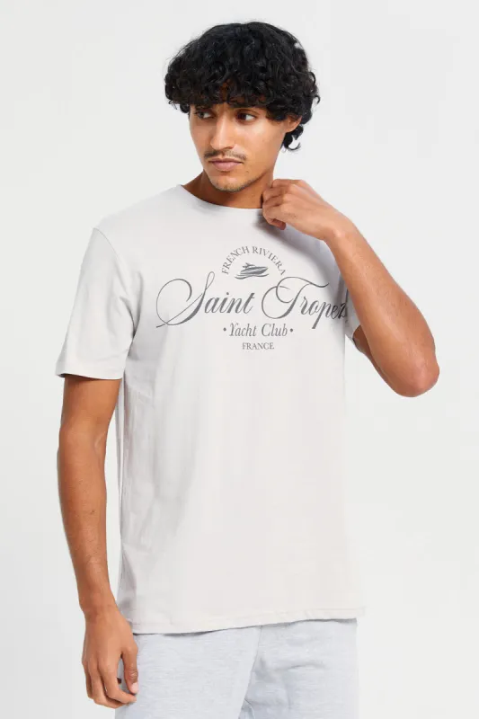 Men Ecru Graphic T-Shirt sold by Redtag