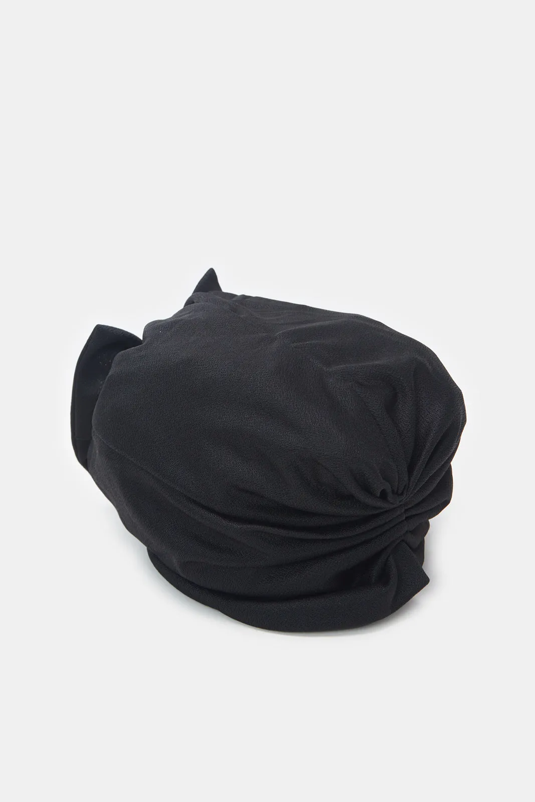 Women Black Bow Trim Modest Cap sold by Redtag product image thumbnail 2