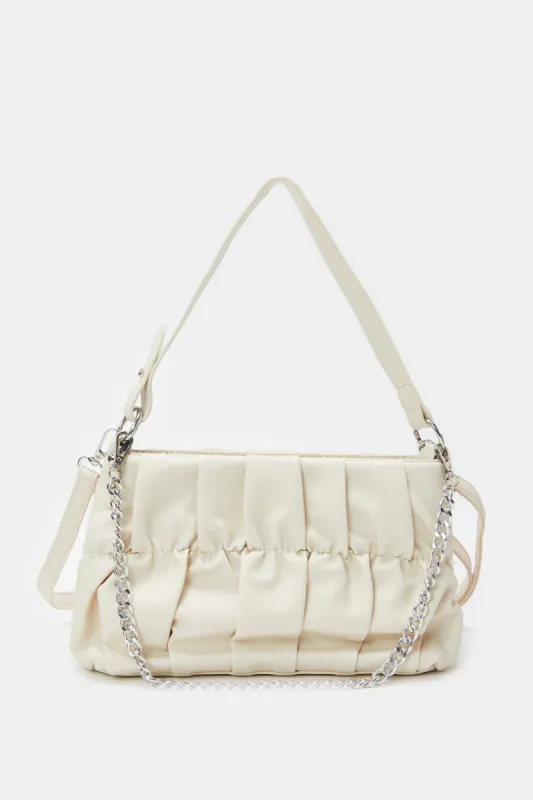 Women Beige Embellished Day Bag sold by Redtag