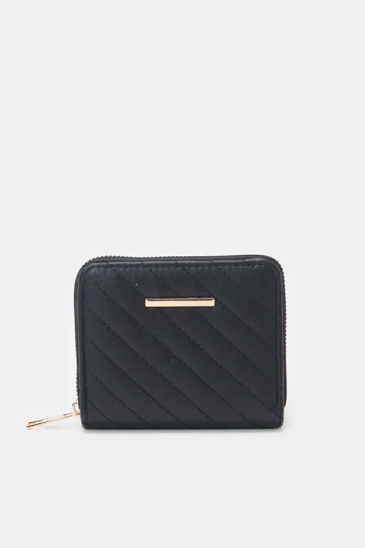 Women Black Quilted Purse sold by Redtag