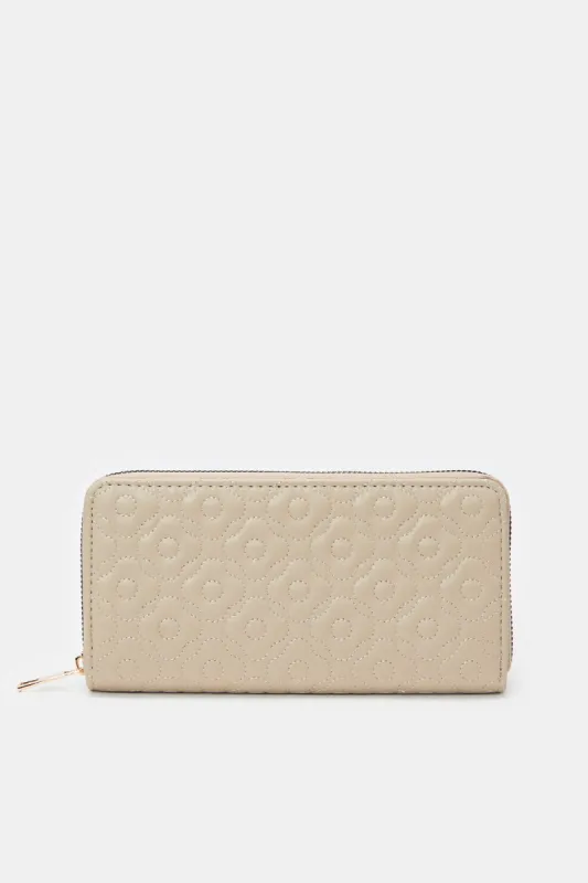 Women Beige Quilted Purse sold by Redtag