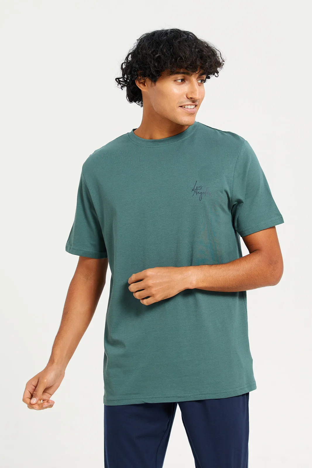 Men Green And Navy Pyjama Set (2 Piece) sold by Redtag product image thumbnail 2