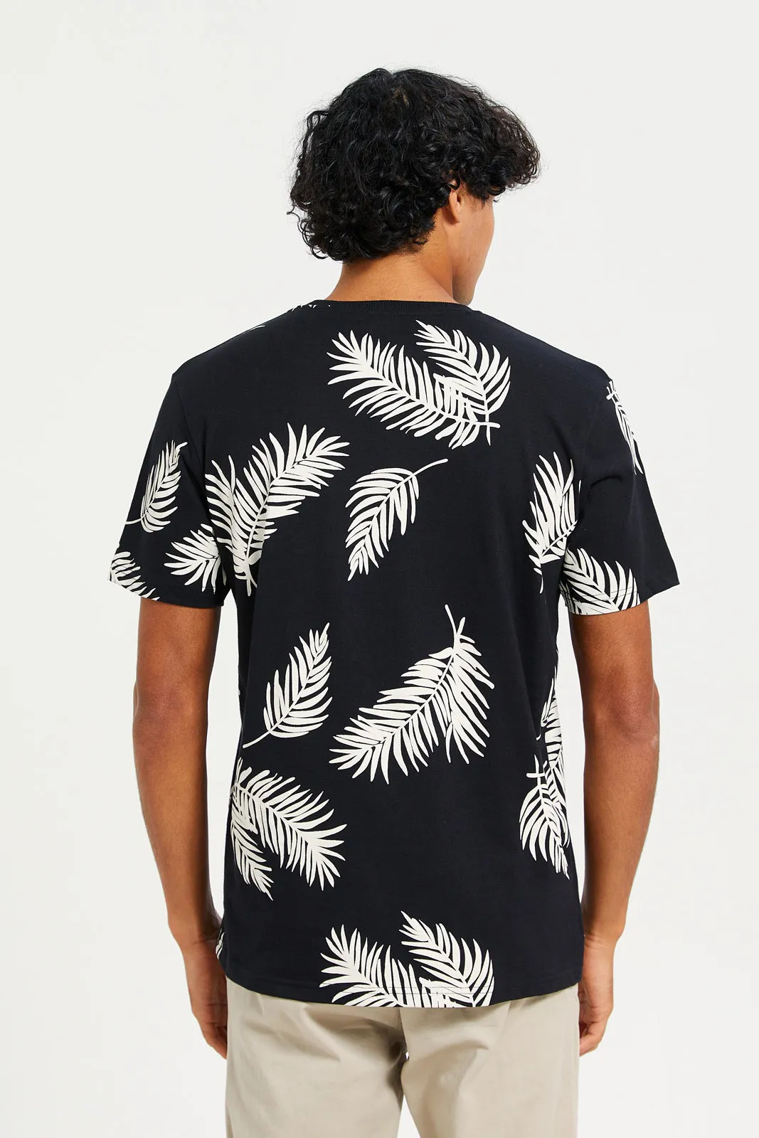 Men Black Printed T-Shirt sold by Redtag product image thumbnail 3