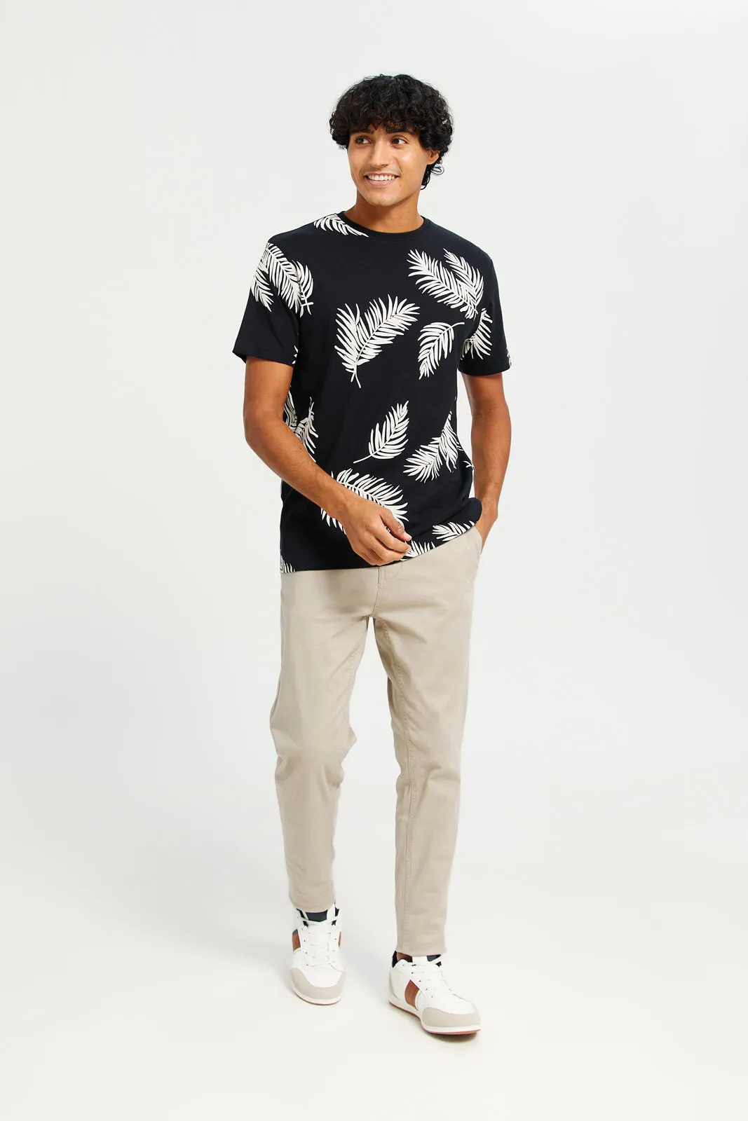 Men Black Printed T-Shirt sold by Redtag product image thumbnail 2