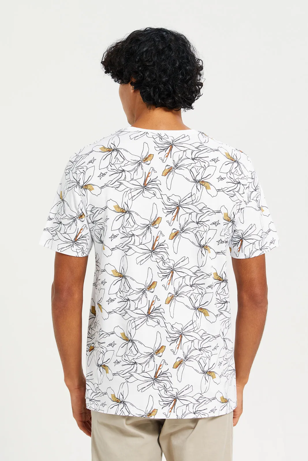 Men White Printed T-Shirt sold by Redtag product image thumbnail 3