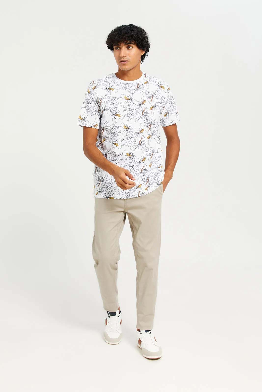 Men White Printed T-Shirt sold by Redtag product image thumbnail 2