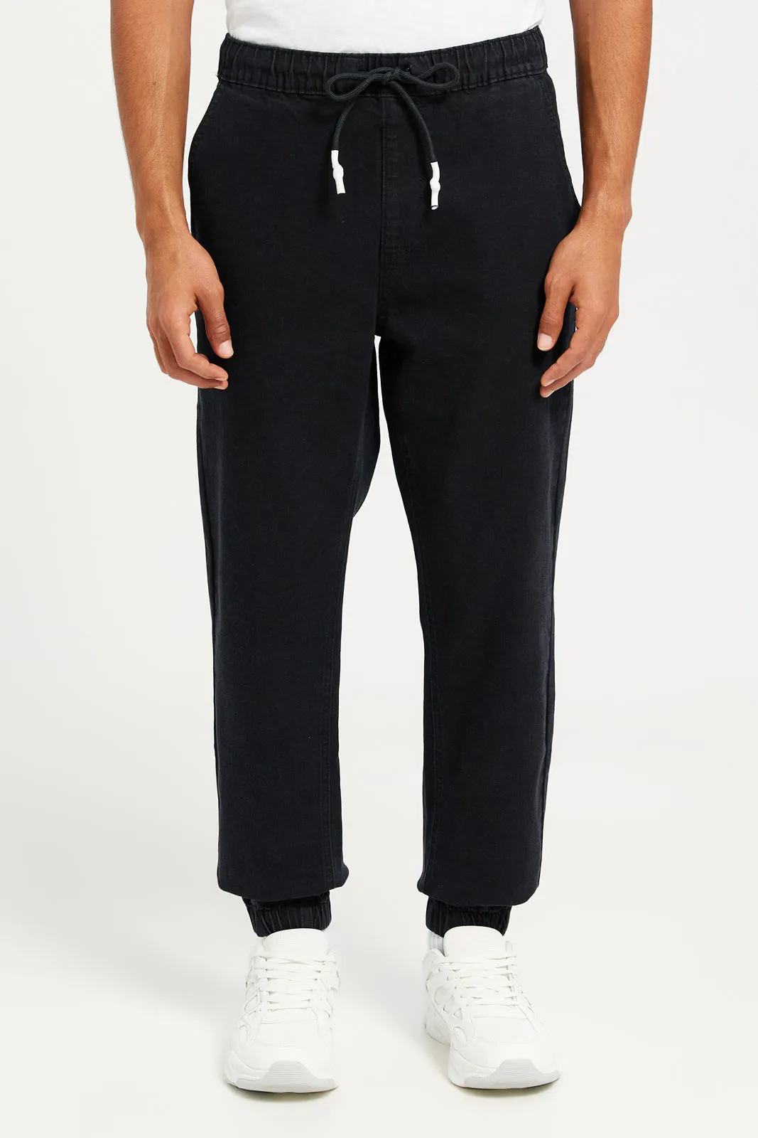 Men Black Denim Jogger sold by Redtag