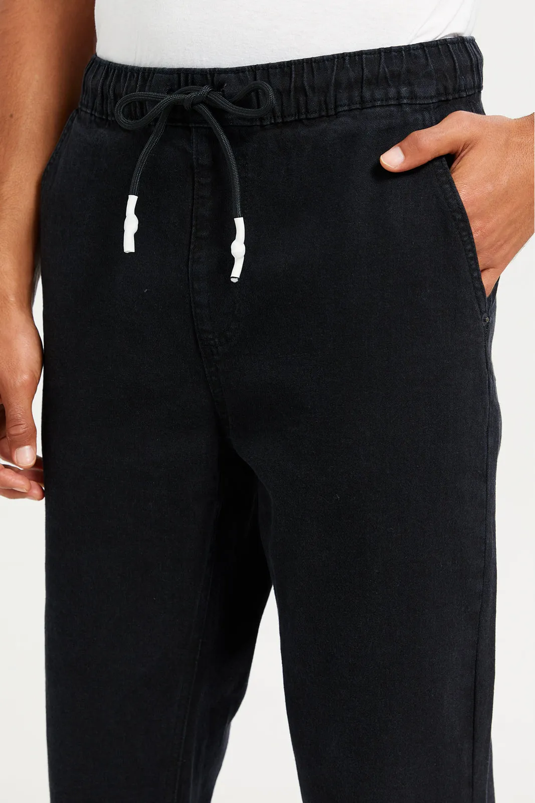 Men Black Denim Jogger sold by Redtag product image thumbnail 4