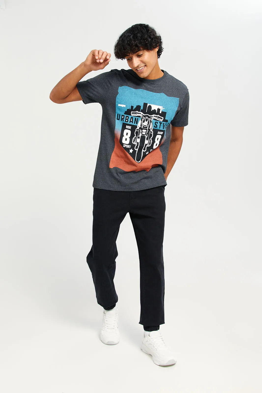 Men Black Denim Jogger sold by Redtag product image thumbnail 2