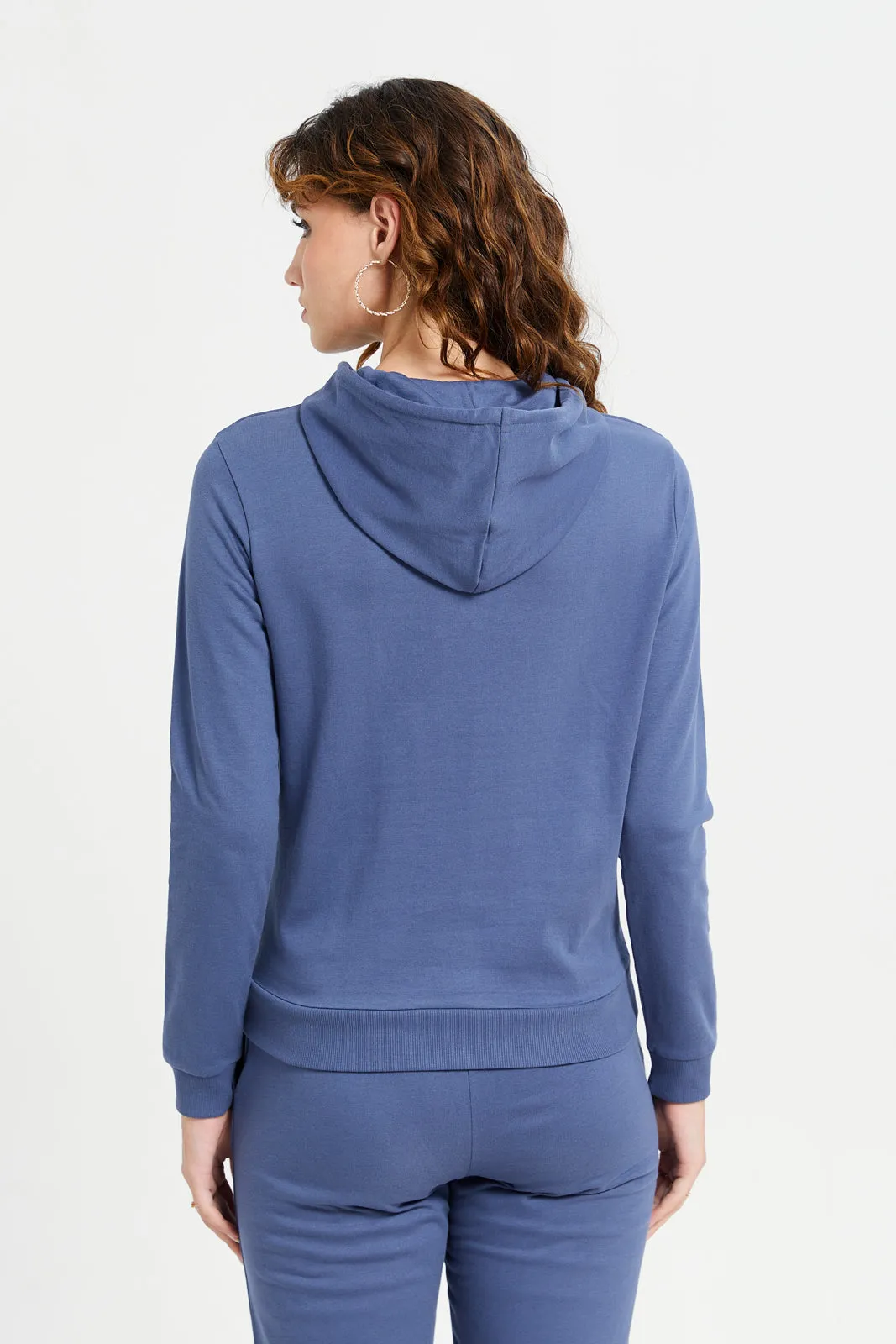 Women Blue Printed Active Sweatshirt sold by Redtag product image thumbnail 3