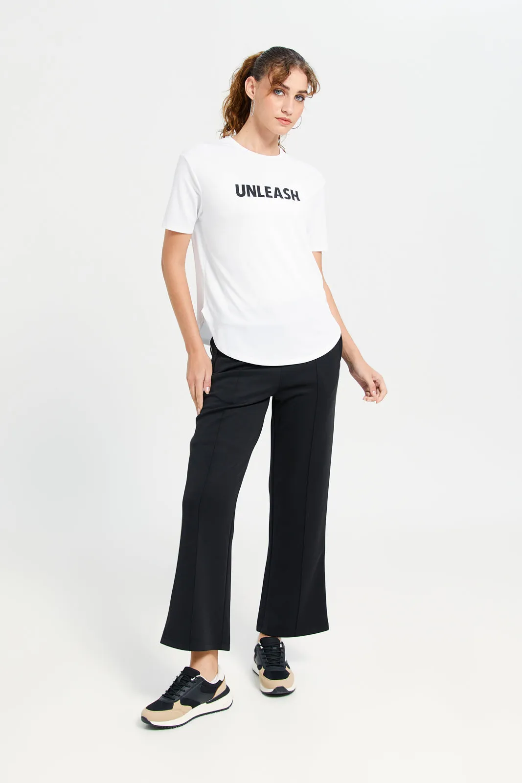 Women Ivory Printed Active T-Shirt sold by Redtag product image thumbnail 2