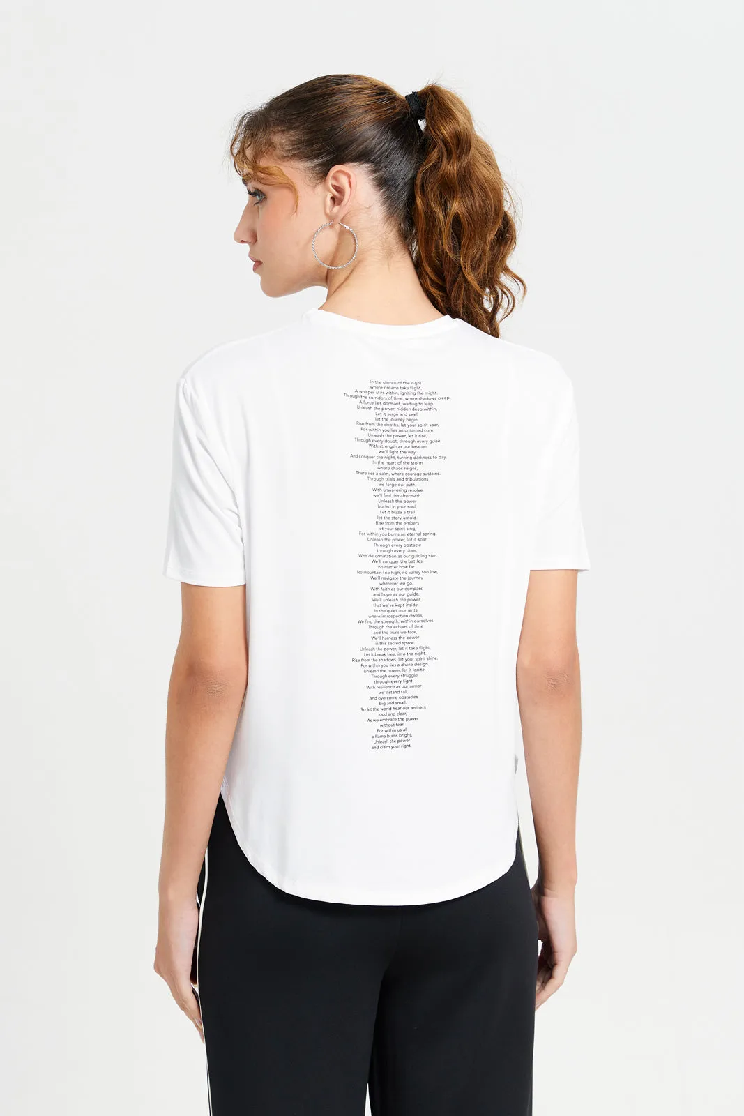 Women Ivory Printed Active T-Shirt sold by Redtag product image thumbnail 3