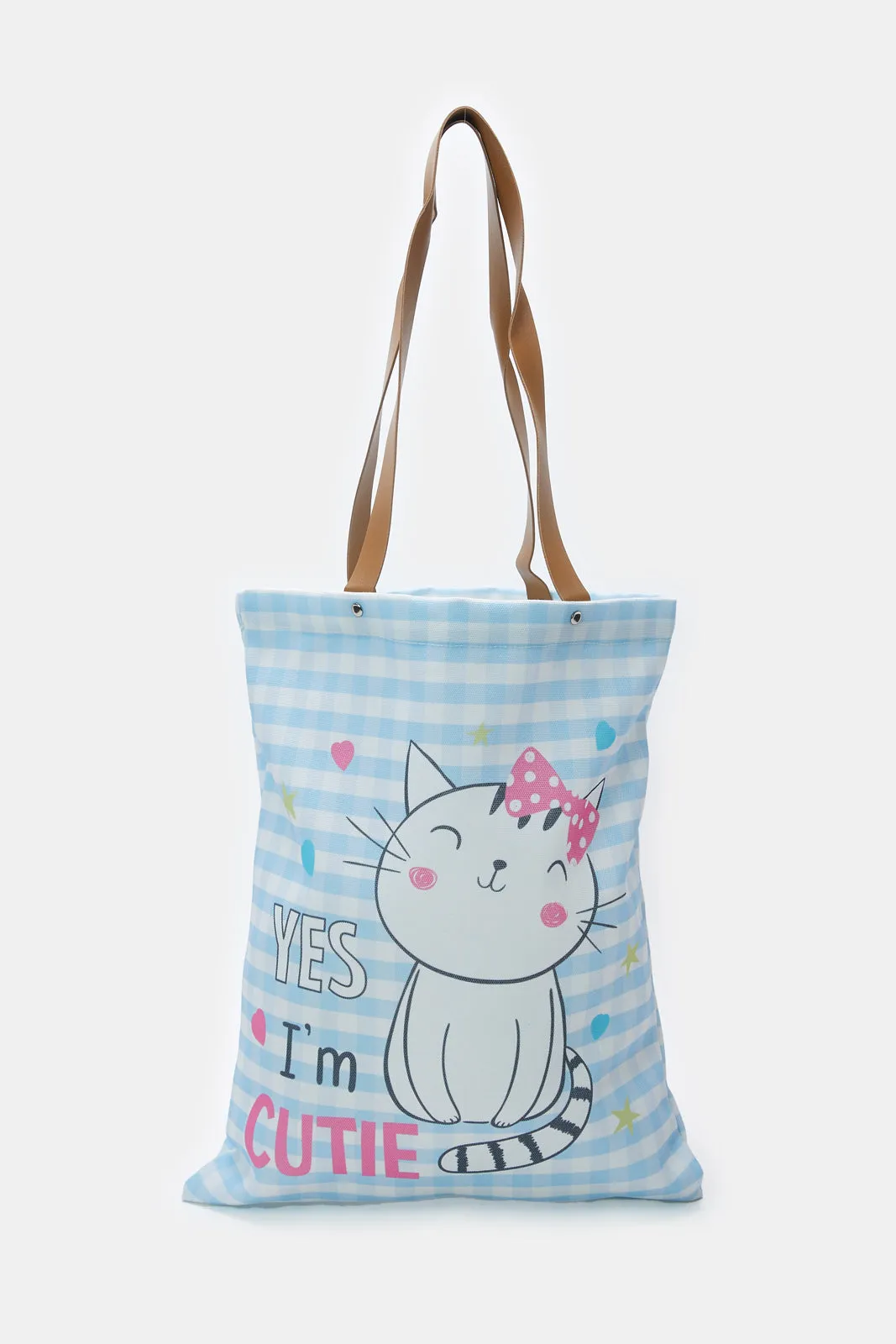 Women Blue Cat Printed Shopper sold by Redtag