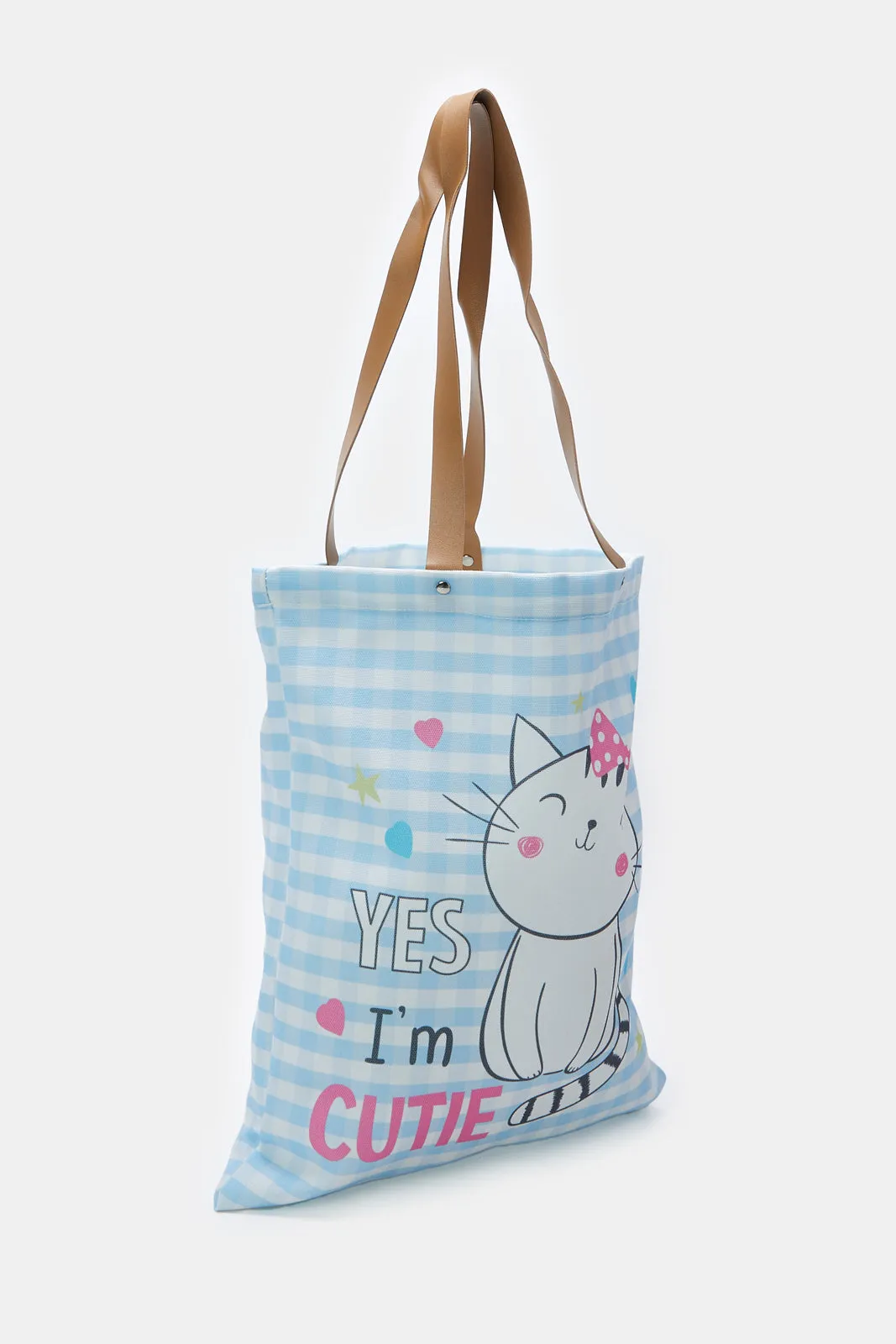 Women Blue Cat Printed Shopper sold by Redtag product image thumbnail 2