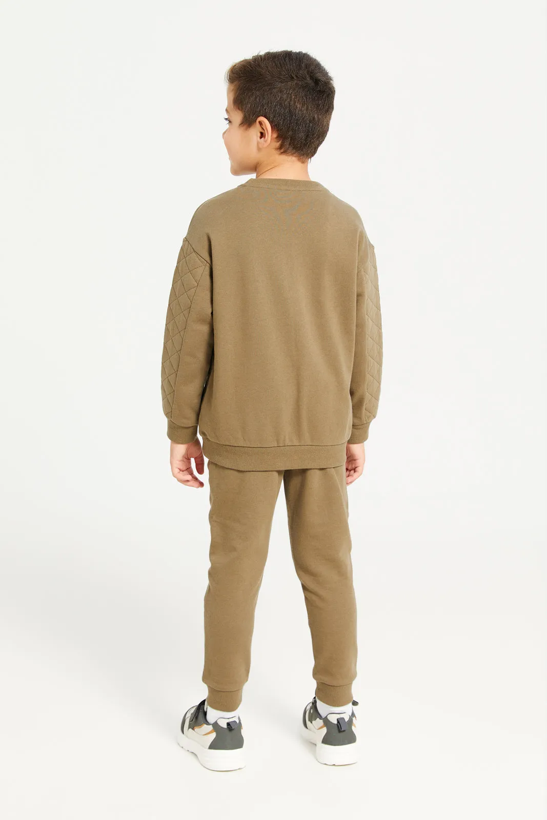 Boys Olive Embossed Jogger Set (2 Piece) sold by Redtag product image thumbnail 4