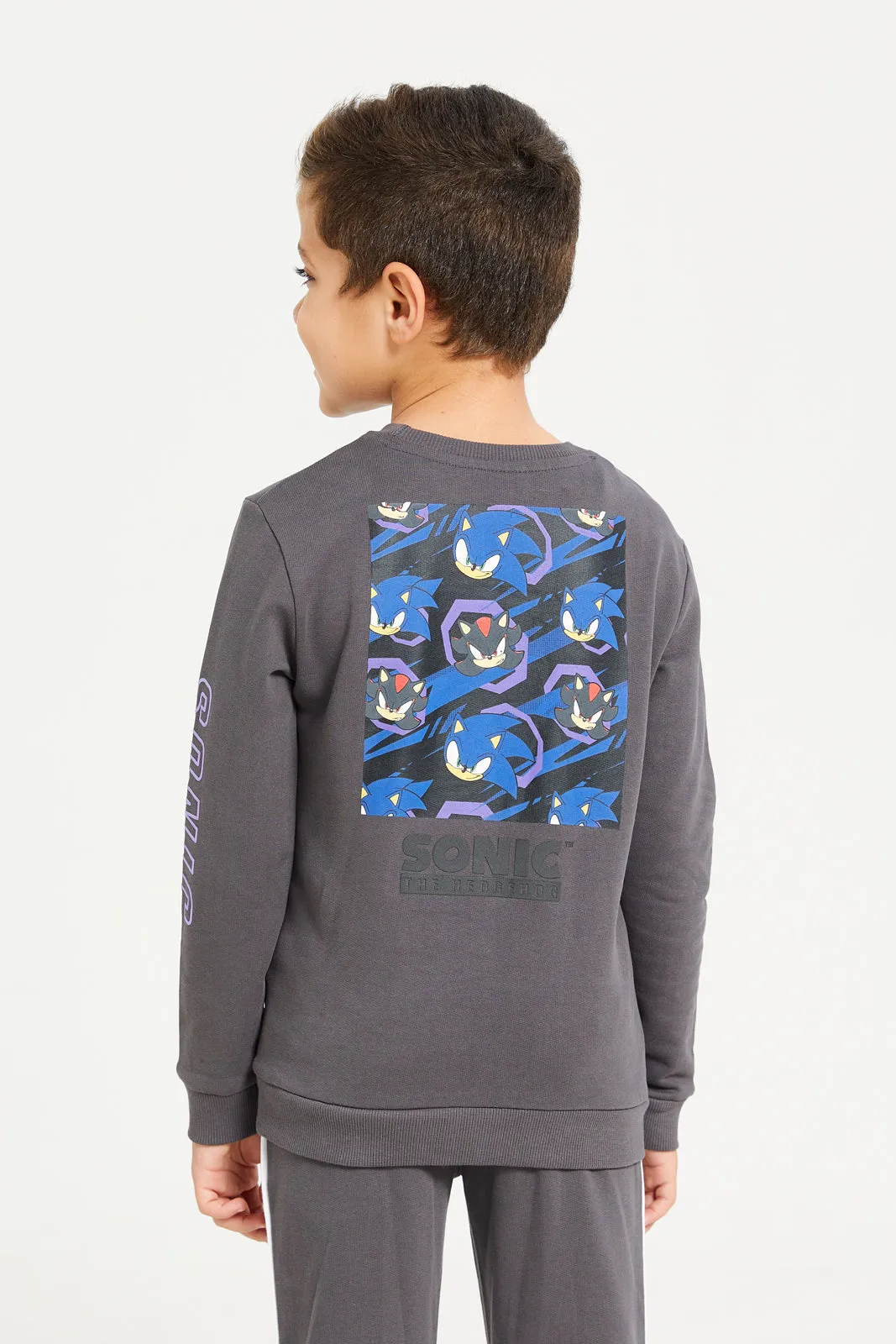 Boys Charcoal Sonic Print Sweatshirt sold by Redtag product image thumbnail 3