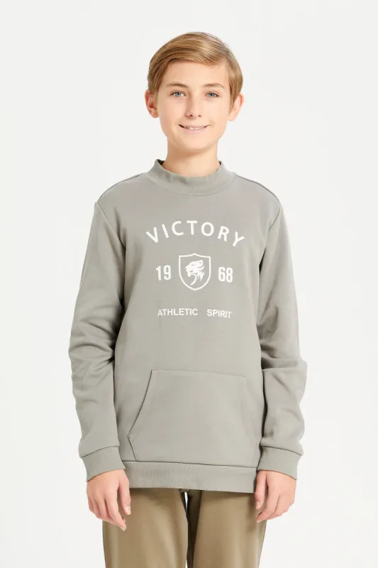 Senior Boys Beige Kangaroo Pocket Sweatshirt sold by Redtag