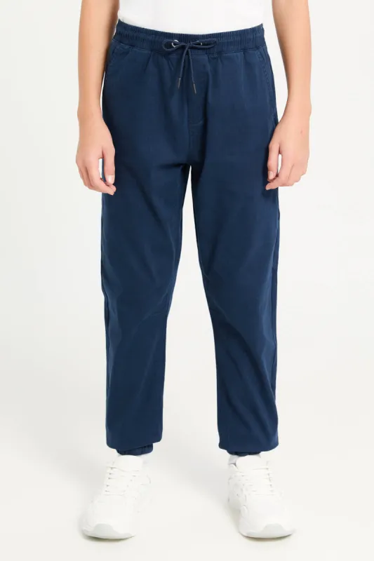 Senior Boys Navy Pull On Table Joggers sold by Redtag