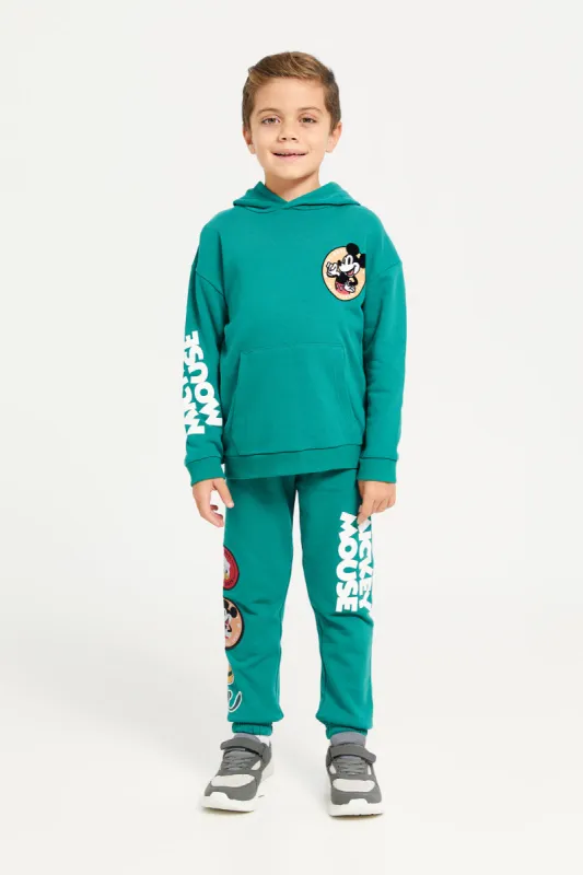 Boys Green Disney Print Fleece Hooded Jog Set (2 Piece) sold by Redtag