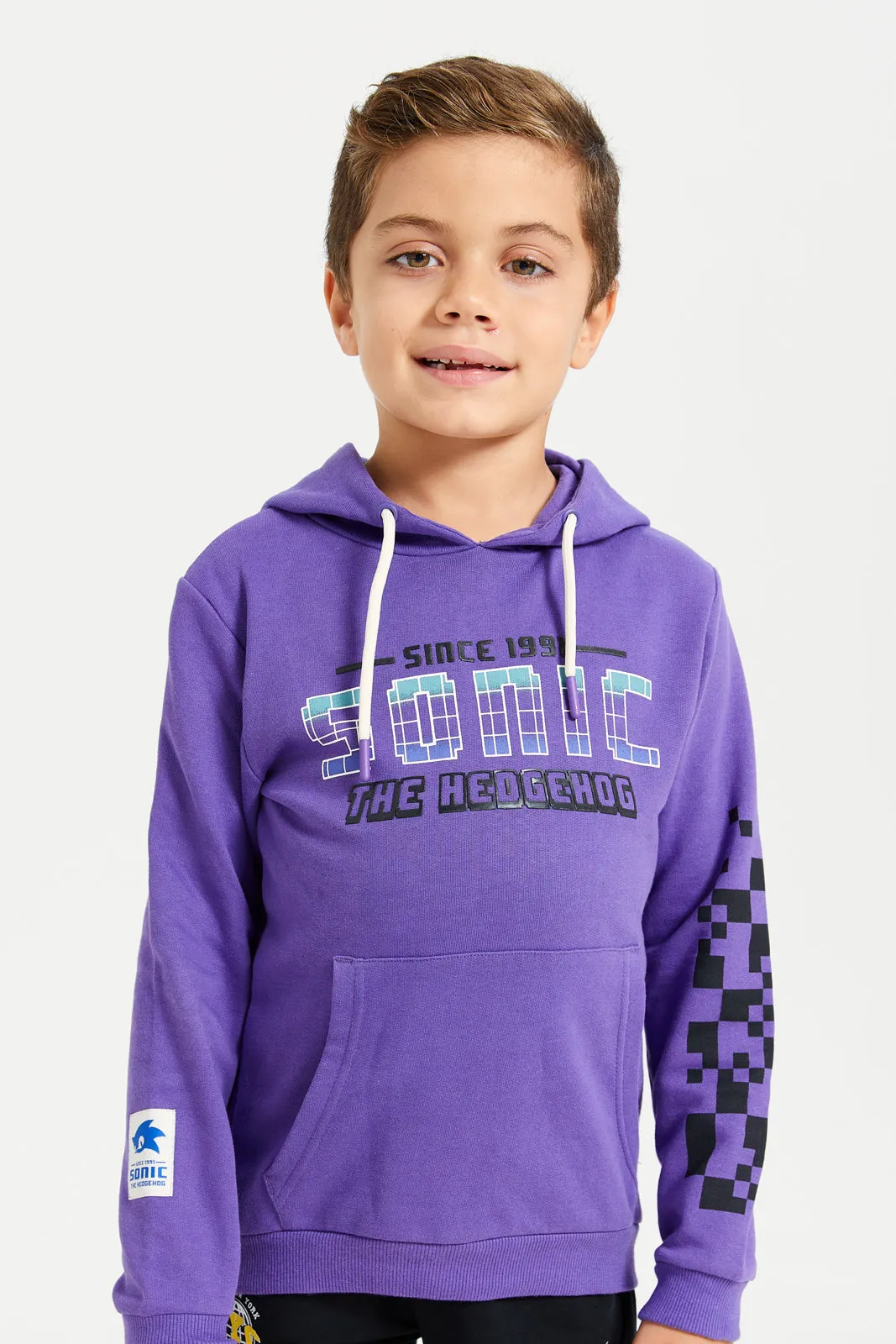 Boys Purple Printed Hooded Sweatshirt sold by Redtag product image thumbnail 4