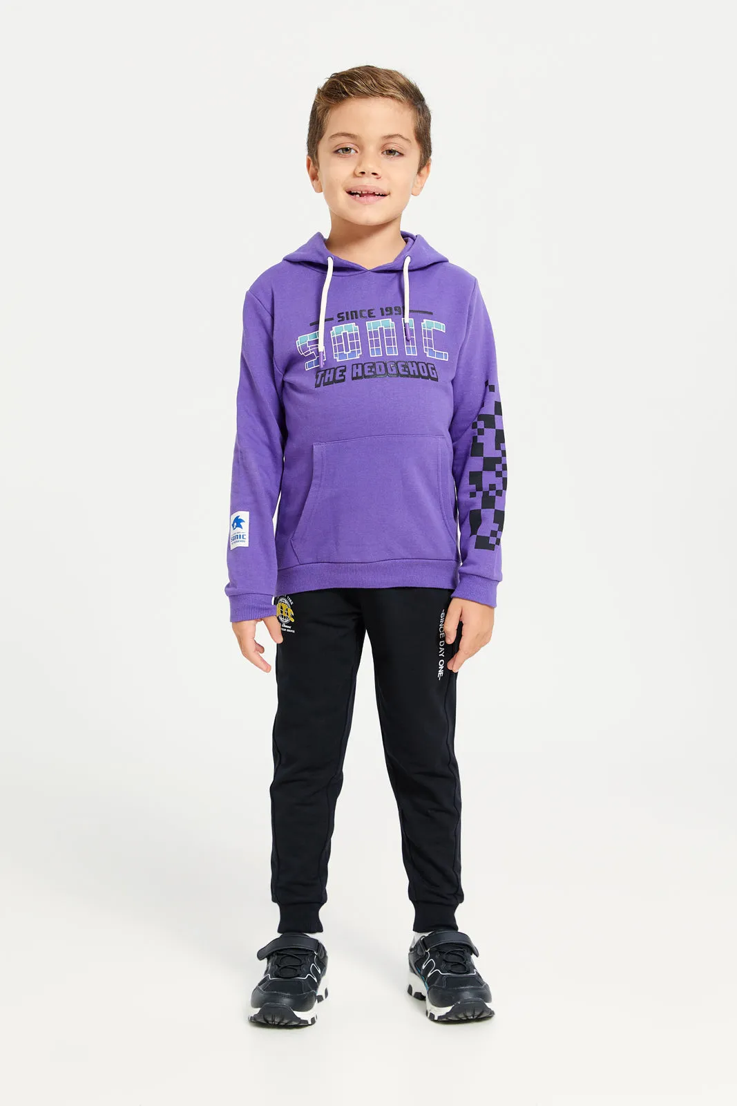 Boys Purple Printed Hooded Sweatshirt sold by Redtag product image thumbnail 2