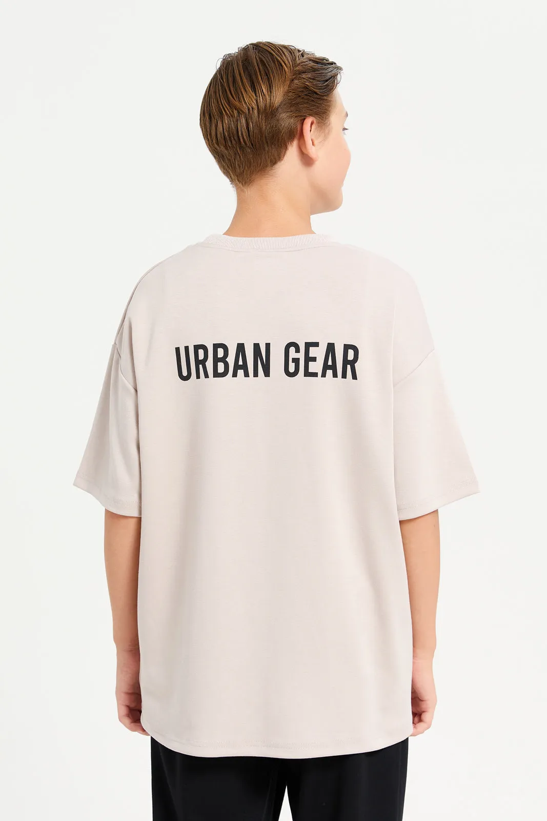 Senior Boys Beige Printed T-Shirt sold by Redtag product image thumbnail 3