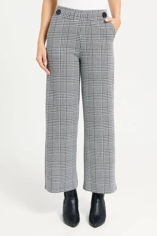 Women Grey Check Culottes sold by Redtag